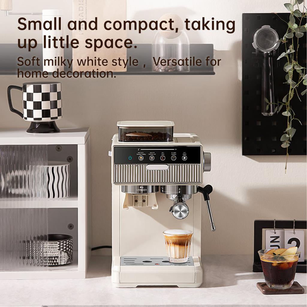 20bar Coffee Machine Semi automatic Home Small Cold Hot 2 Extraction 1.8L Capacity Double Cup Powder Bowl Compatible