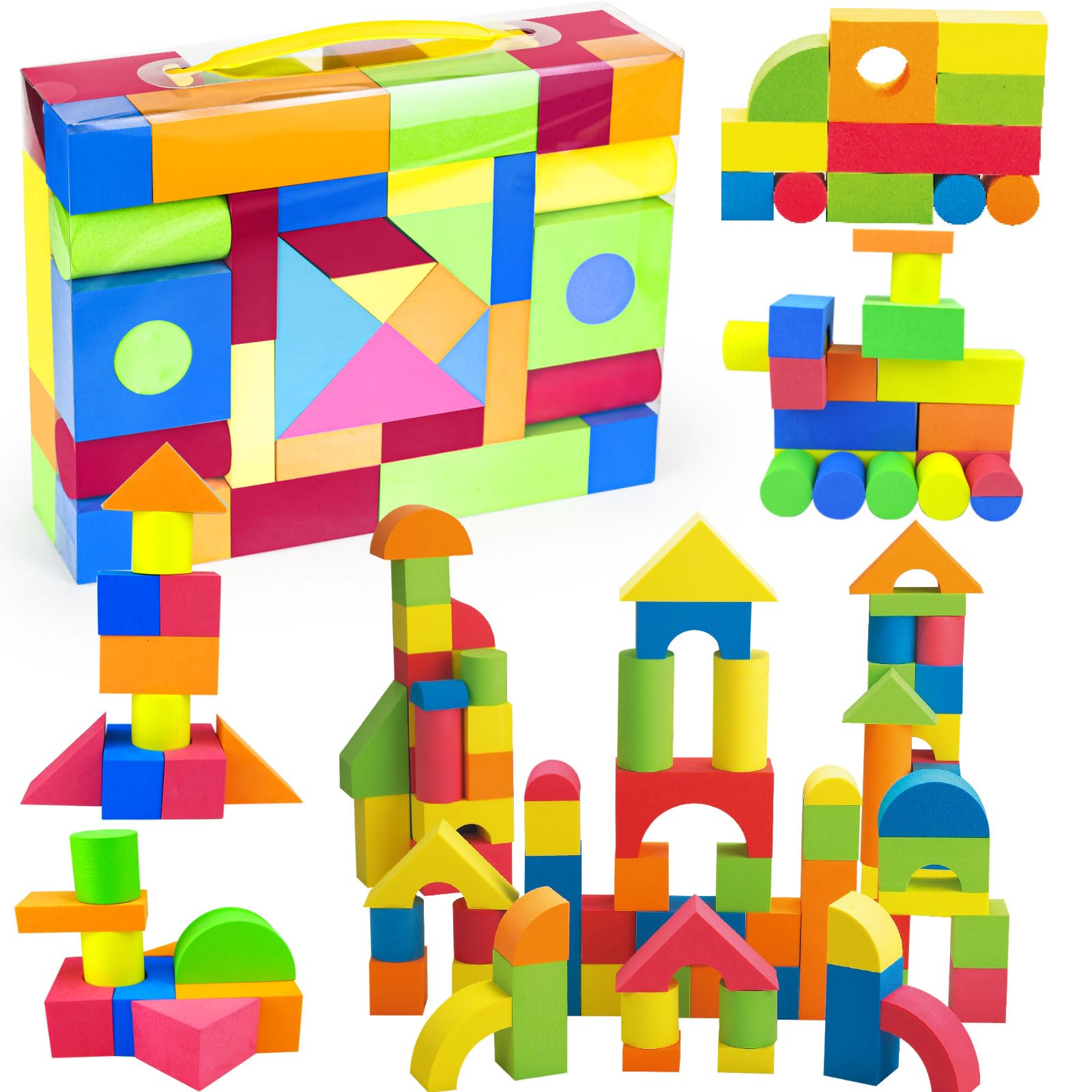 

Ynanimery 76 штук Строительные блоки Мягкие блоки Мягкий материал ЭВА Пеноблоки Детские игрушки Строительные блоки Игрушки Легкие Сделай сам Красочные Мальчики Девочки