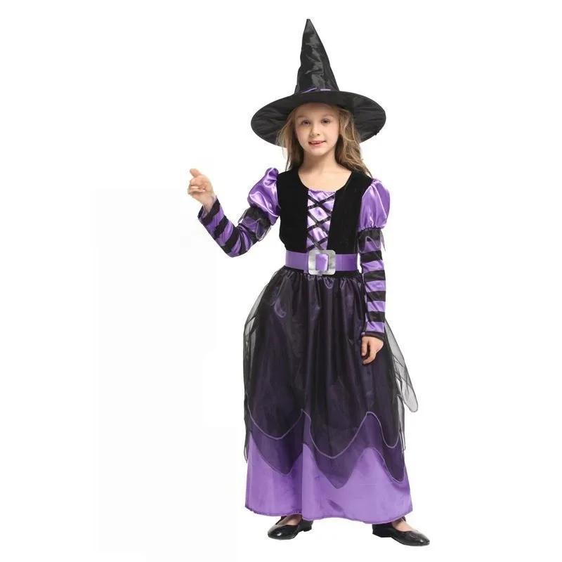 Halloween Children's Witch Costume with Hat – Cute Cosplay Outfit for Drama Performances Makeup Balls & Halloween Party Events
