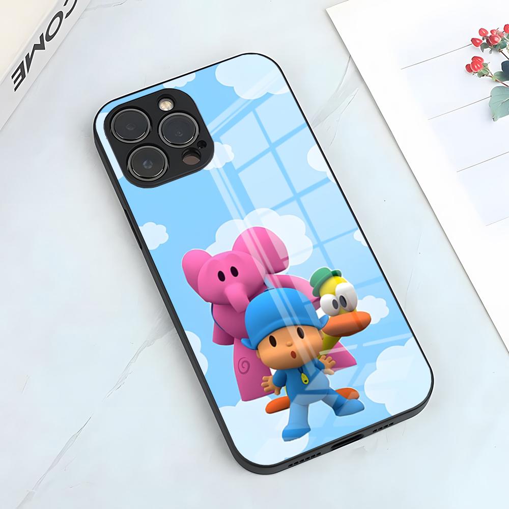 

Pocoyo Phone Case For IPhone 17 Pro Max 15 Pro 16 14 Plus 12 13 Mini 11 Pro Shockproof Glass Cover iPhone14 ProMax