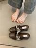 Inner height increase Mary Jane shoes spring and summer 2025 French new Chinese retro with skirt Baotou one foot and half slippers