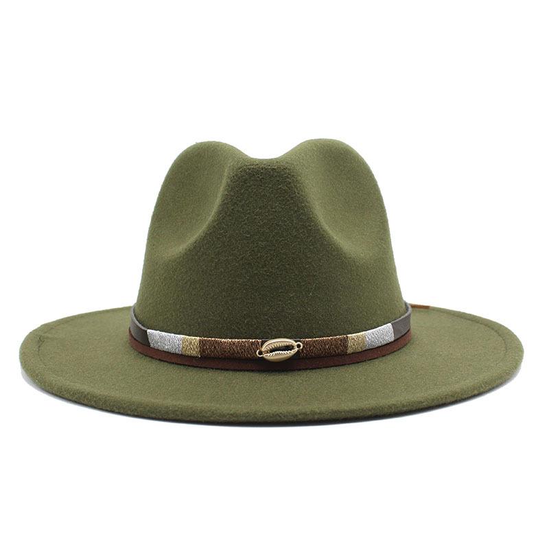 Spring Simple Casual Warm Woolen Top Hat Versatile British Belt Jazz Hat Men'S Hat