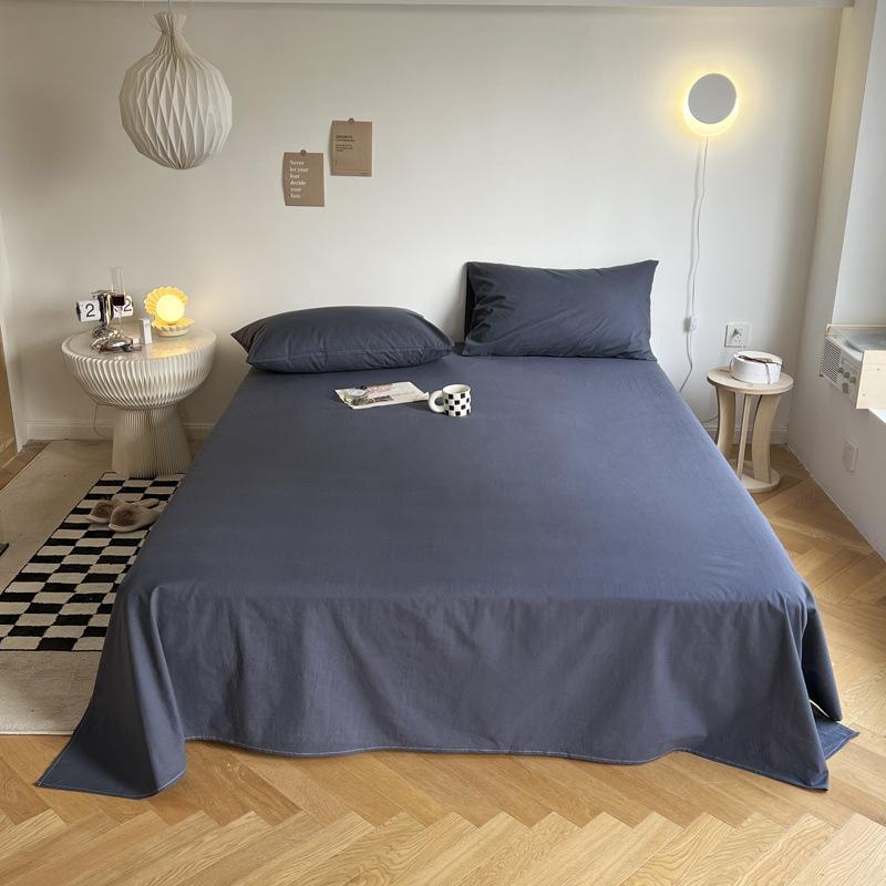 Ns Wind Solid Color Bed Sheet Single Piece Student Dormitory Simple Thickened Skin-friendly Double Bed All-inclusive