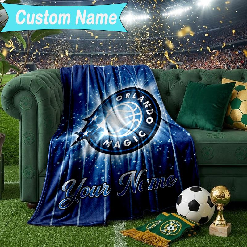 Custom Name Blanket Orlando Basketball Team Blanket Bedding Blanket for Travel, Camping, Living Rooms, Offices, Sofas, Fan Christmas Gift