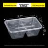 Disposable 600ml Double Compartment Food Container with Lid