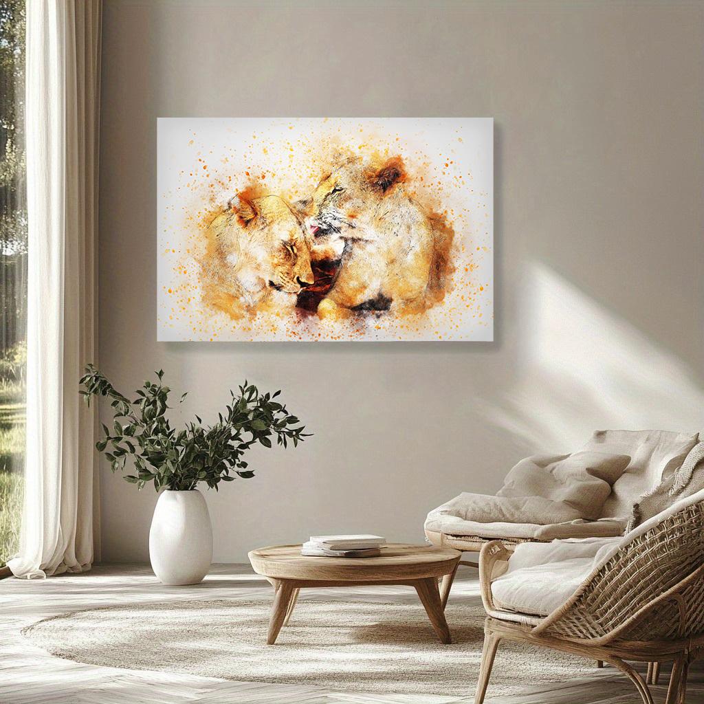 Abstract Lion Pictures Canvas Painting Animal Pictures for Living Room Wall Art Abstract Home Decoration