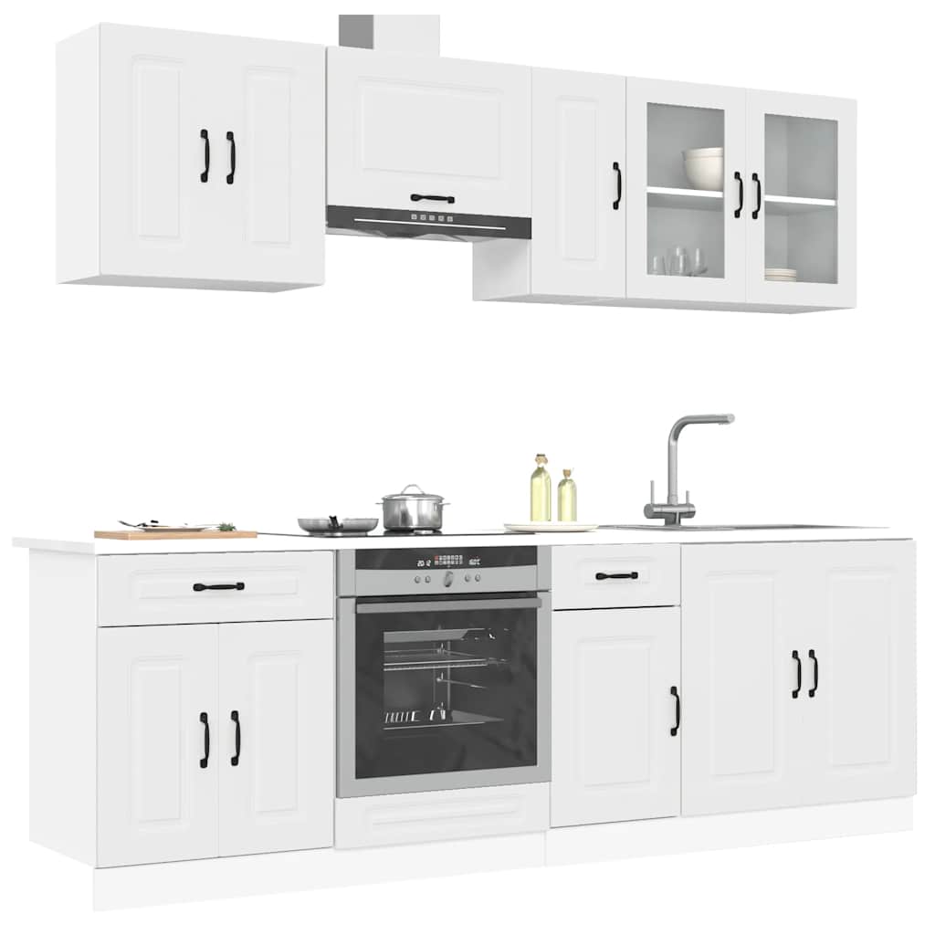 Küchenschrank-Set, Kalmar, 8-teilig, Weiß