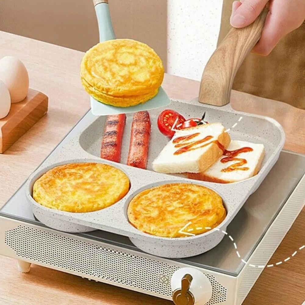 3 In1 Breakfast Frying Pan Multi-Section Omelette Pan Egg Frying Pan  Breakfast Preparation