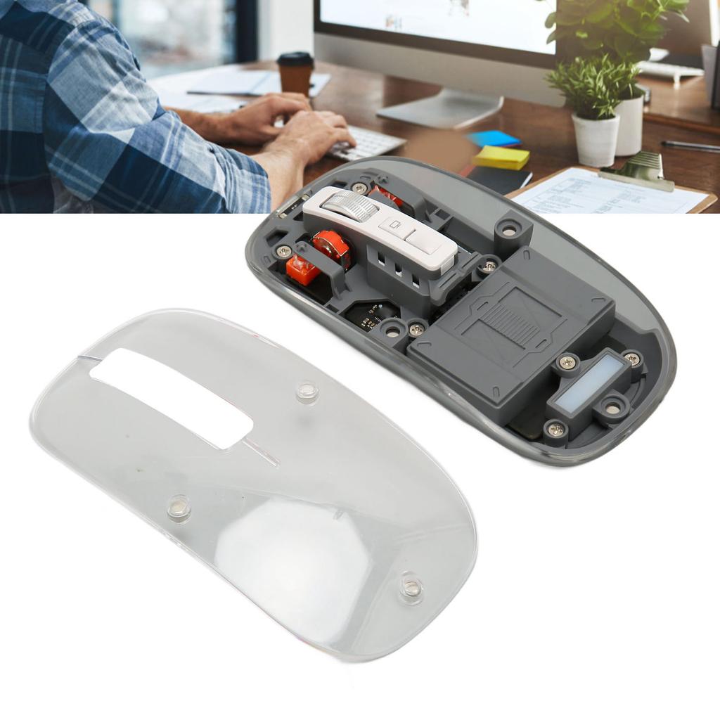 Wireless 3 Mode 5.1 5.1 2.4GHz Mouse Transparent Clear Mouse Re able Silent Mouse for PC Laptop Notebook Computer