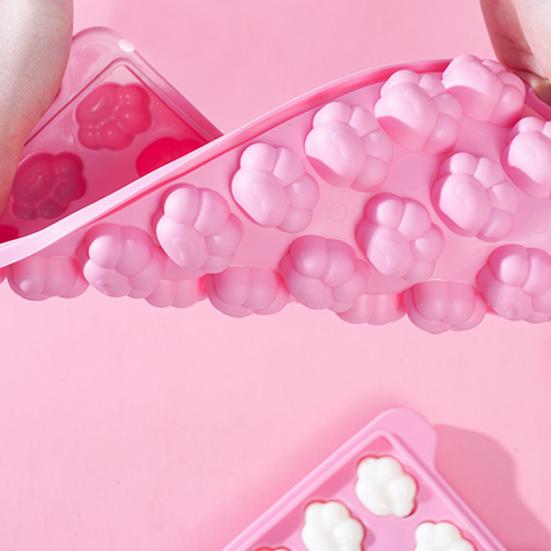 Ice Cube Mold 36 Grids Stackable Silicone Cat Paw Print Ice Cube Chocolate Soap Candle Tray Mold with Cover for Home