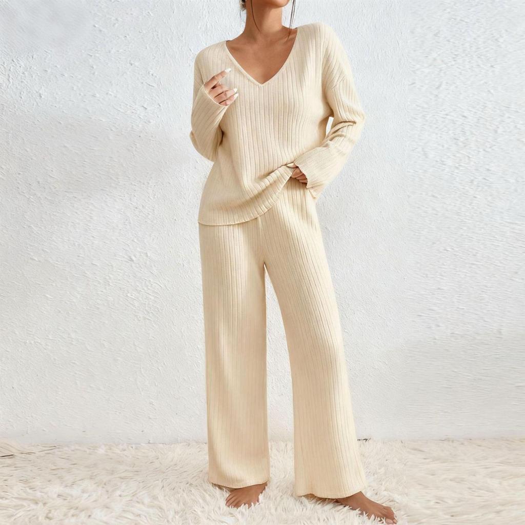 2025 Autumn/Winter Women's Wide-Leg Tracksuit: Casual Long-Sleeve Two-Piece Set for Commuting & Multi-Occasion Wear