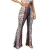 Calças de Yoga Femininas de Cintura Alta Fit Flare Estampadas Paisley Florais Boca de Sino Calças Leggings Flare