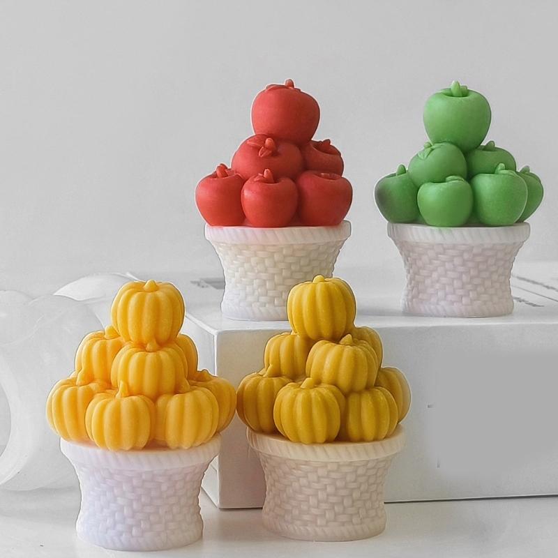 Flexible Sturdy Silicone Mould Fashion Accessory for Making Unique Pumpkins Shaped Plaster and Home Decorations