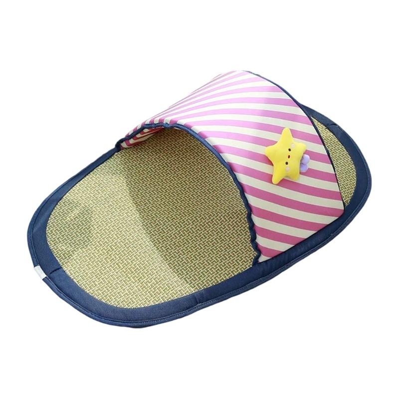 Slipper Shape Pet Cooling Pad Sleep Bed For Summer Heat Reduce Soft Cushions Cooling Mat Bed With Rattan Design S