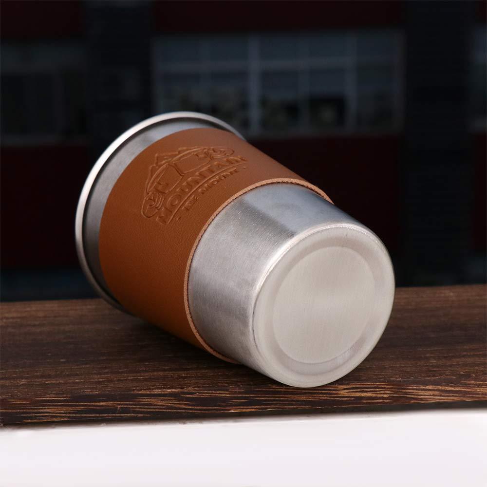 Camping Cup Hot Resistant Stainless Steel Cup Sleeve Protective Cover Leather Cup Cover Cup Sleeve