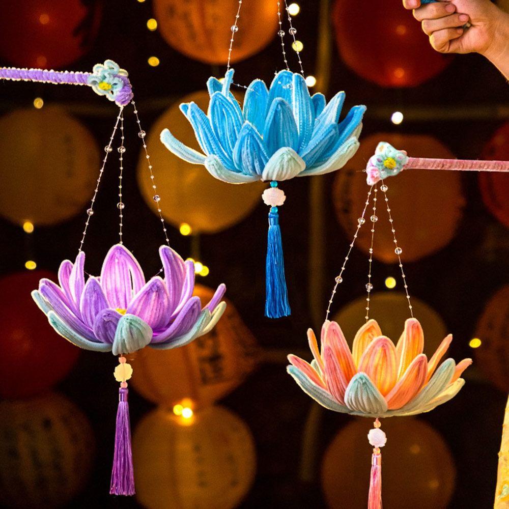 DIY Material Package Mid-Autumn Festival Lantern Goldfish/Rabbit Handmade Lotus Lantern Mid-Autumn Festival DIY Lantern Festival