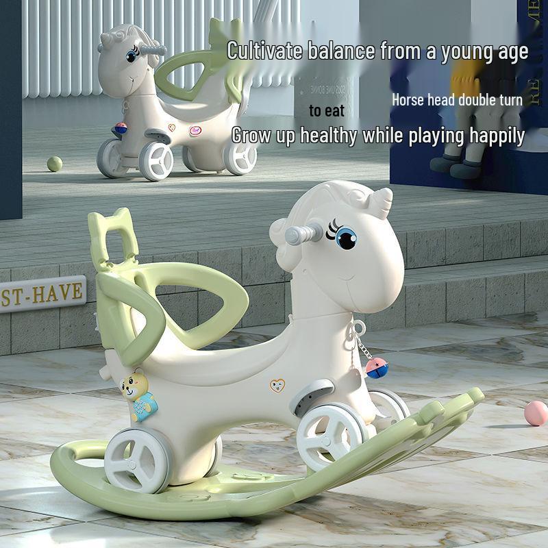3-in-1 Wooden Rocking Horse & Ride-On Toy: Perfect First Birthday Gift for Boys and Girls