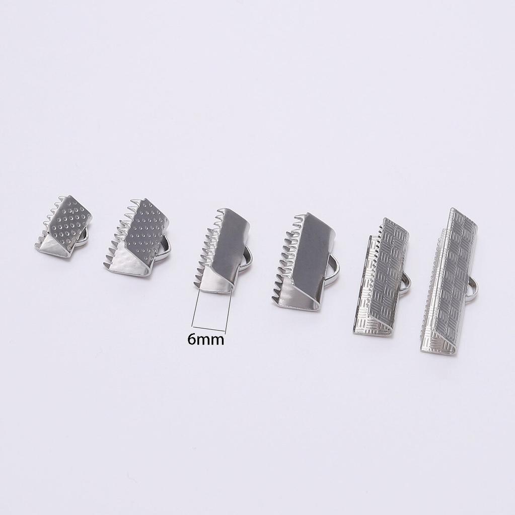 Edelstahl-Crimp-Endperlen, Schnallenspitzen, Verschlussschnur, flache Abdeckungsverschlüsse für die Schmuckherstellung, DIY-Armbandverbinder