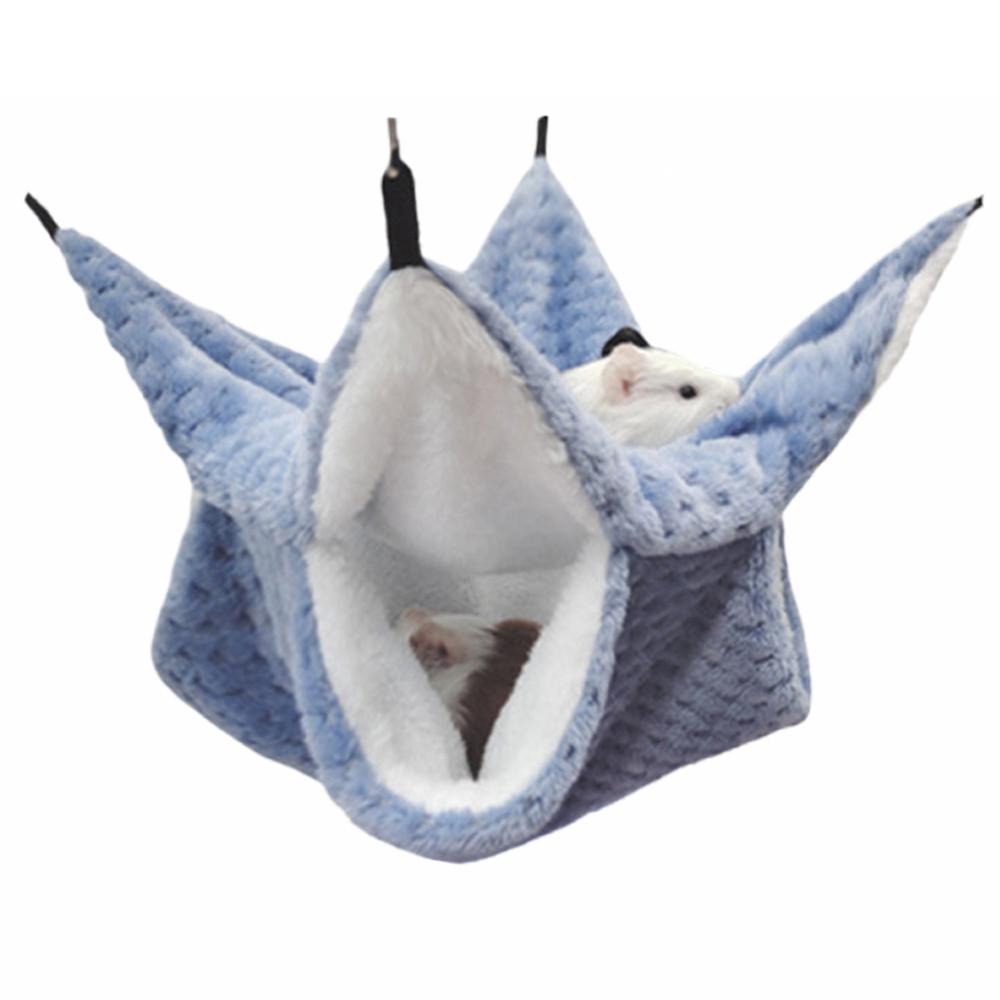 Warm Plush Hamster Hammock Small Animal Double-layer Thicken Sleeping Bag Nest Pets Rat Squirrel Hanging Cage House