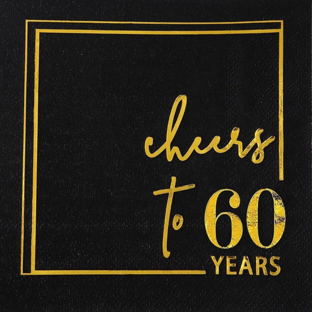 

Трехслойная бронзовая печатная салфетка Мягкая одноразовая ткань Праздничные принадлежности Коктейльные салфетки Отель 60 Years