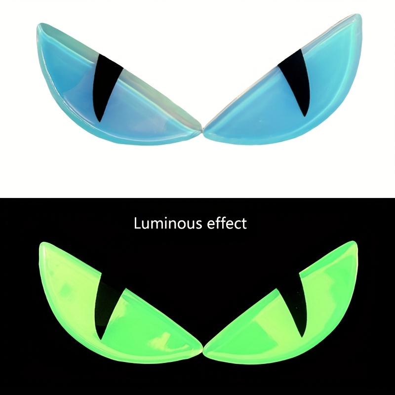 

3D Светящиеся накладки для мотоцикла «Кошачий глаз», светятся в темноте, клейкие наклейки для мотоциклов, автомобилей, ноутбуков - Резиновый материал, пара