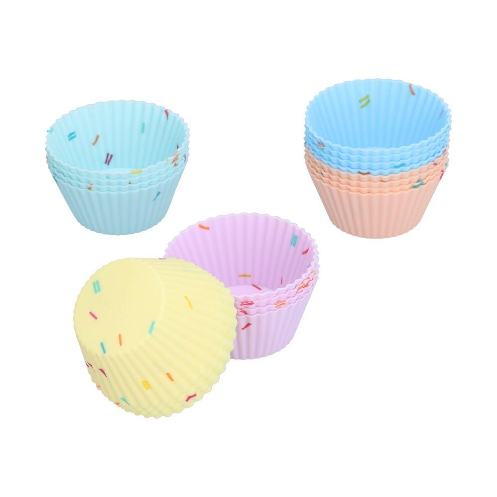 20pcs Non Stick Non-Stick Baking Molds Silicone Material Silicone Muffin Mold  Home Baking Round