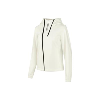 Letter Zipper Hooded Jacket Women Jackets Tofu-White P423W152-0211