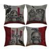 Halloween Ghost Cushion Cover Cover, Spooky Skull Throw Pillow 18x18 Cute Print Home Textiles Inch Case for Living Room Sofa Couch Decor Retro