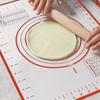 Kitchen Baking Tools Non-Stick Silicone Rolling Kneading Dough Mat with Scales for Home Use(Red