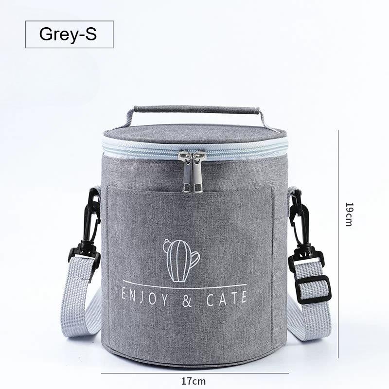 S/M/L Portable Cylindrical Thermal Lunch Cooler Bag Waterproof Food Bag with Large Capacity Insulated Container for Picnic