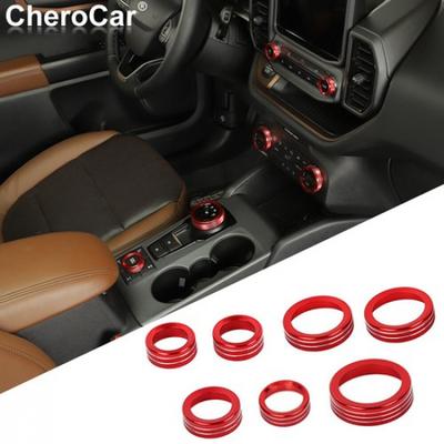 Red Center Console Control Switch Knob Trim Ring for Ford Bronco Sport -2025