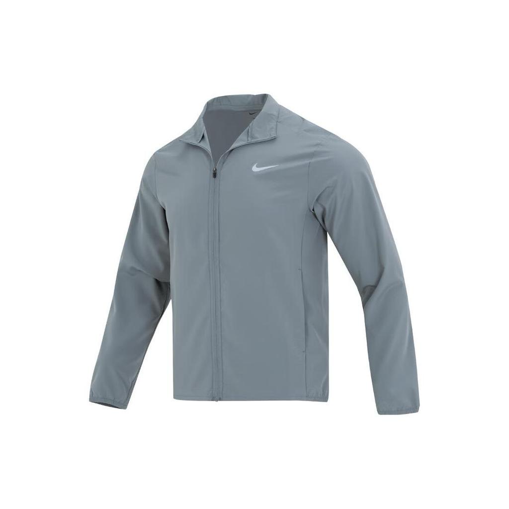 Nike Dri-Fit Solid Logo Quick-Dry Breathable Windproof Stand-Collar Sports Casual Jacket Men Jackets Smoke-Grey FB7500-084