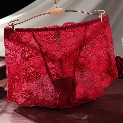 L-2XL High Waist Lace Briefs Women's Sexy Transparent Panties Hollow Out Breathable Lingerie Soft Comfortable Underwear