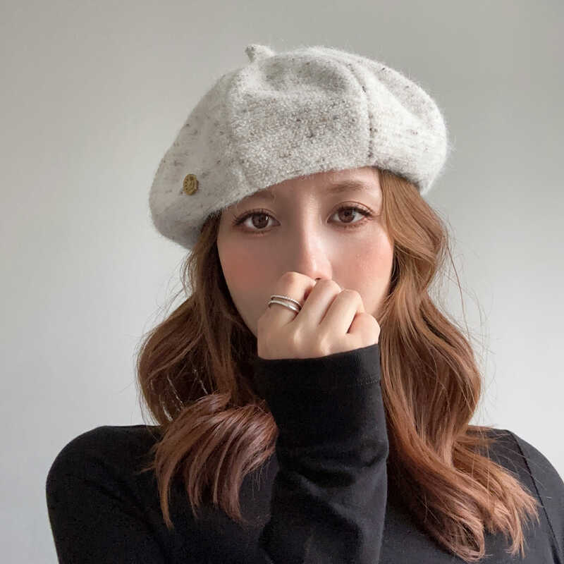 Autumn and Winter Korean Style Versatile British Retro Octagonal Painter Hat To Show Off Your Face  Small Woolen Pumpkin Hat