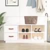 VidaXL Shoe Bench White 100x34x45 Cm Solid Pine Wood 820178
