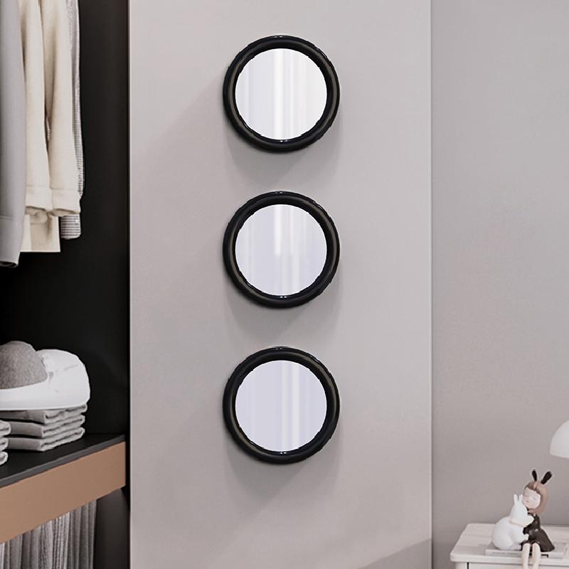 3PCS Round Decorative Mirror Wall Decoration Living Room Wall Pendant Mirror Desktop Round Cosmetic Mirror Home Decoration