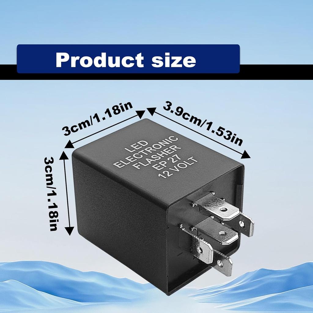 5-Pin Flasher Relay for LED Turn Signal Compatible with Ford F150 1997-2008, Ranger 1995-2011, Super Duty F250-F550 1997-2010, EP27 Flasher Relay LED