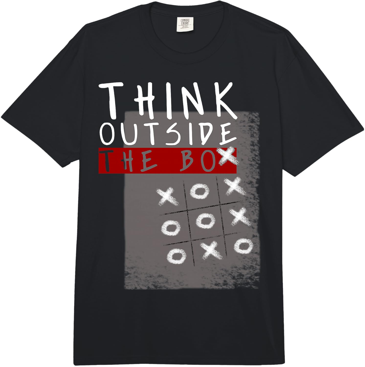 Think Outside The Box Funny Tic Tac Toe Fun Comfort Colors Adult Heavyweight Unisex T-Shirt S