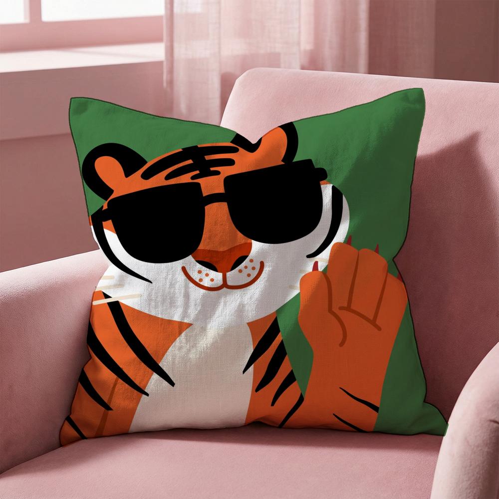 Cartoon Animal Cute Cushion Cover Multi-Scene Pillow Cover for Home & Car - Reversible, Soft & Durable for Daily Use