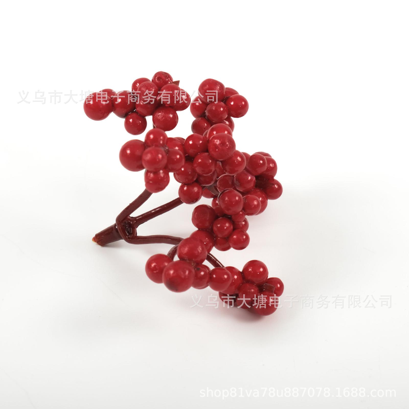 

Exquisite Artificial Poinsettia Berry DIY Wreath Headpiece Decorative Materials Cake Flower Gift Box Candy Box Accessories One Size красный