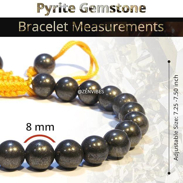 Zenvibes Pyrit-Armband | Rohes Echtheitszertifikat | Zieht Geld an und stärkt das Selbstvertrauen |