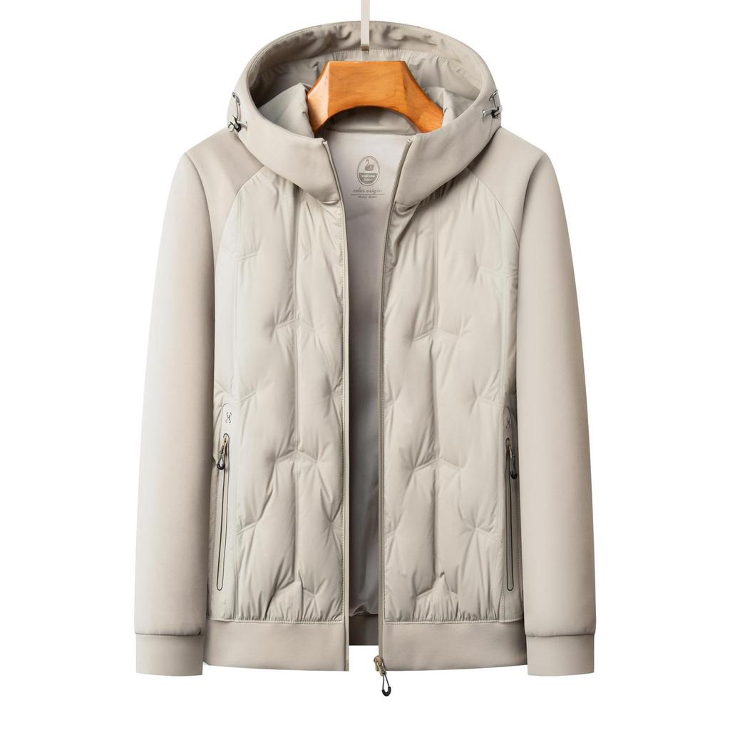 Daunenjacke Herren Kapuze Splicing Herbst Daunenjacke