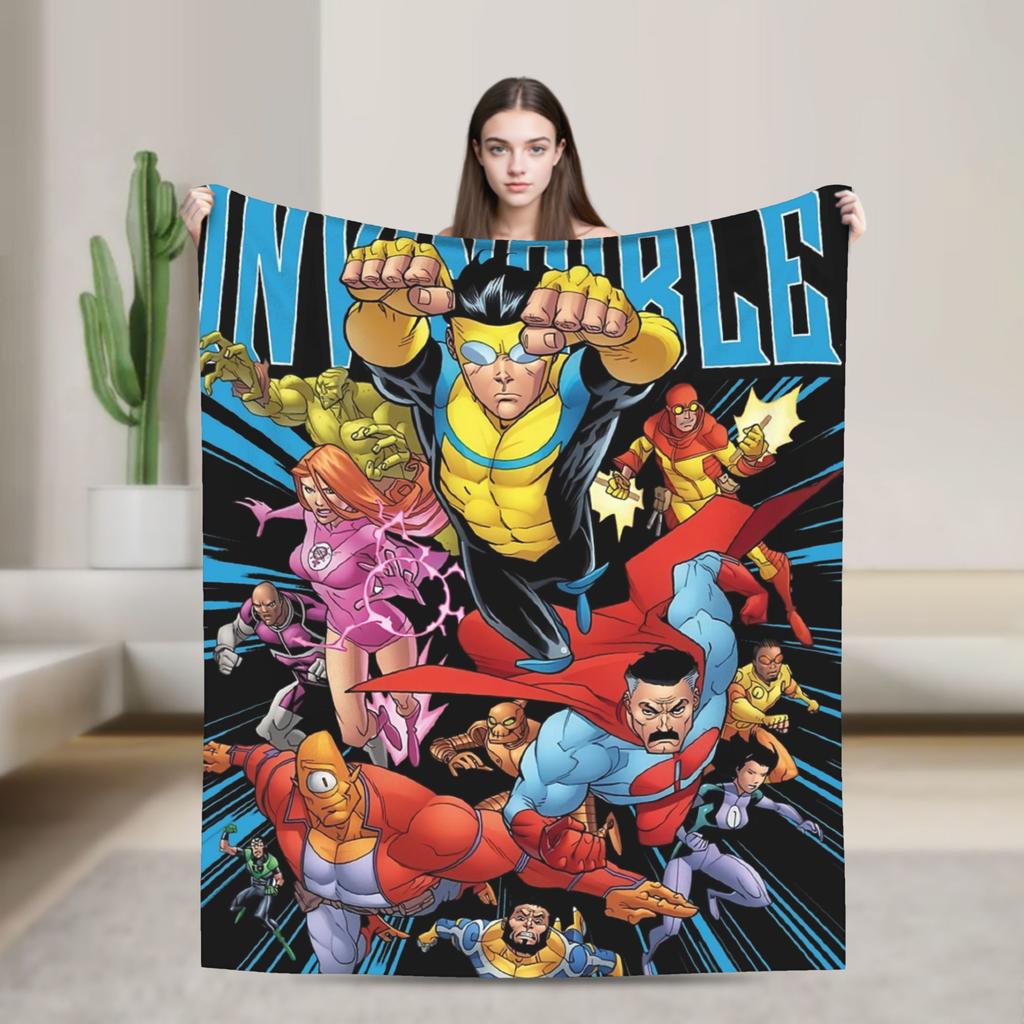 Invincible Flannel Blanket Hero Man Awesome Throw Blankets for Home 200x150cm Quilt