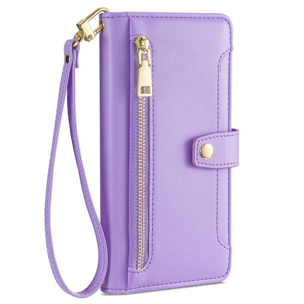 Oppo Reno 11F 5G Flip Case, Wallet Zipper Pocket, Purple