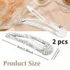 2pcs Rhinestone Metal Snap Hair Clips, Shiny Crystal Duckbill Clips, Fashion Bangs & Broken Hair Barrettes, Perfect for Party & Valentine's Day