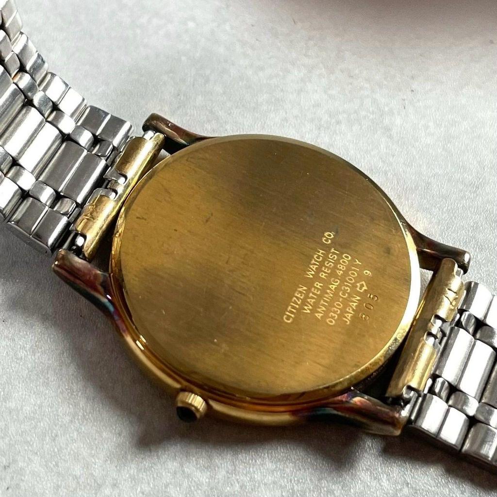 Used [Battery new/working item] CITIZEN Citizen EXCEED 1988 Quartz Watch Combi Color Gold Dial Antique Vintage Retro Watch Used Good Item Anonymous