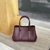 Woven Leather Tote Bag Women Medium Size Handmade Top Handle Crossbody