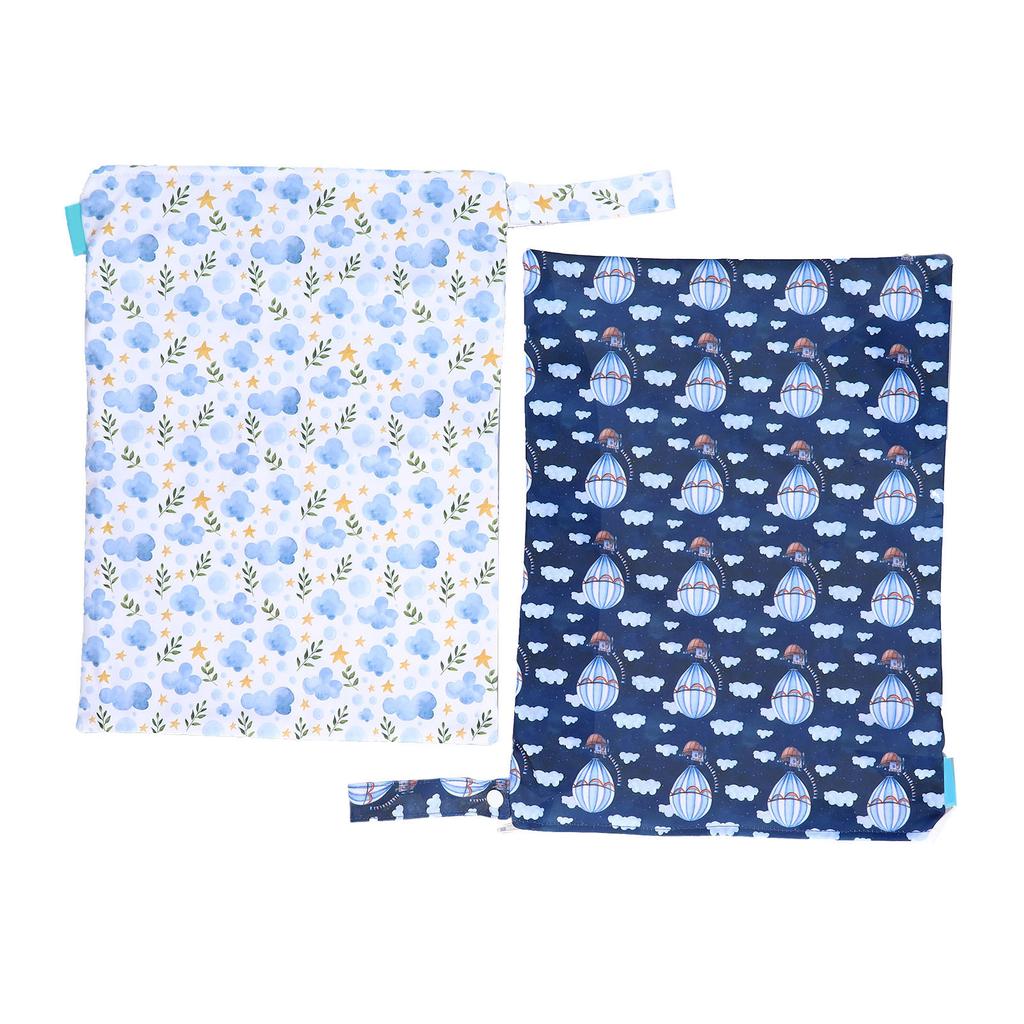 Printed Diaper Bag Double Zipper Wet Dry Dual Use Waterproof Exquisite Digital Printing Diaper Storage Bag