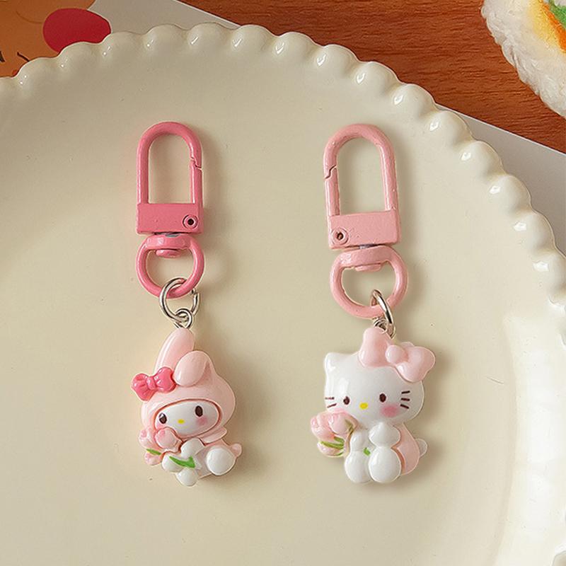 Cute Creative Tulip Animals Keychain Sweet Cartoon Anime Pendant Fashion Exquisite Backpack Hanging Ornaments Accessries Gifts