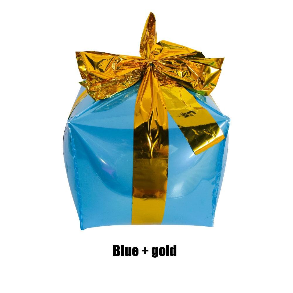 4D Six Sided Gift Box Windmill Cane Shape Aluminum Foil Balloon Birthday Christmas Party Scene Atmosphere Decoration